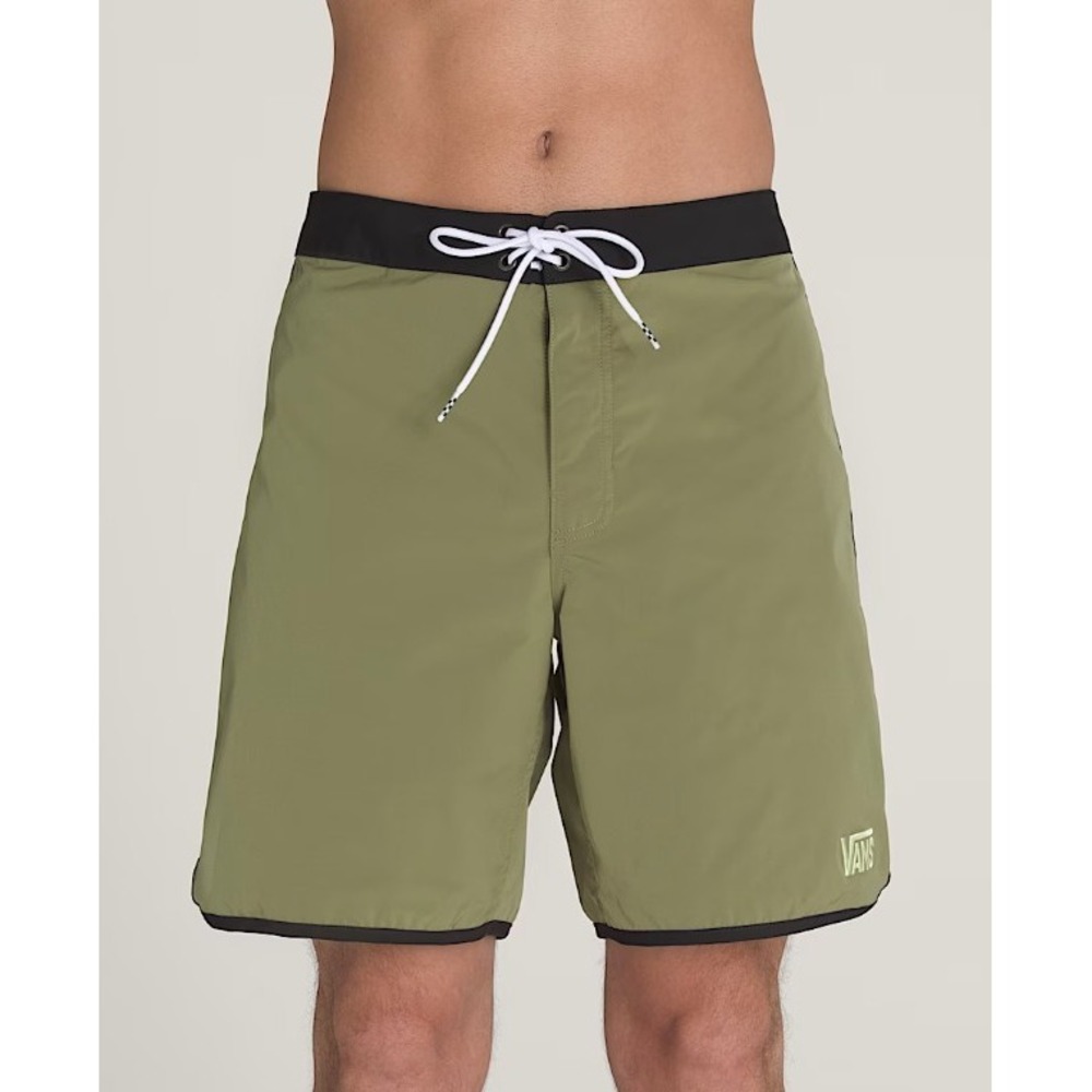 Vans Mens MTE Everride Scalloped Green Black 18" Boardshorts Relaxed Size 28‎